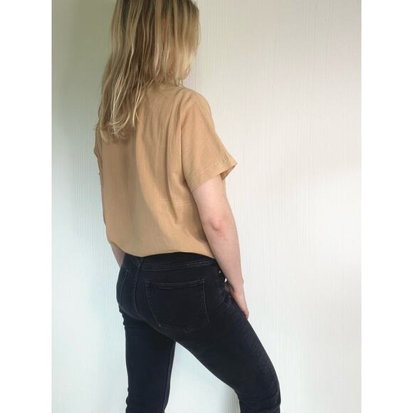 MADEWELL Beige Gauze Cotton Top US XS - Picture 3 of 14